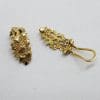 9ct Yellow Gold Patterned Clip-On Earrings - Antique / Vintage