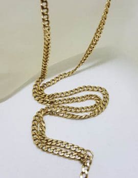 9ct Yellow Gold Flat Curb Link Necklace / Chain