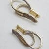 9ct Yellow Gold Double Loop Huggie Hoop Earrings