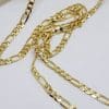 9ct Yellow Gold Long Figaro Link Necklace / Chain