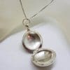 Sterling Silver Large Round Locket Pendant on Silver Chain - Vintage
