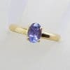 9ct Yellow Gold Oval Claw Set Tanzanite Ring