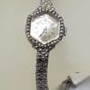 Sterling Silver Marcasite Hexagonal Shaped Watch - Vintage