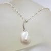 Sterling Silver Baroque Pearl with Cubic Zirconia Drop Pendant on Silver Chain with Paua Shell, Pearl and Citrine