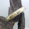 Sterling Silver and 9ct Yellow Gold Ornate Design Hinged Bangle