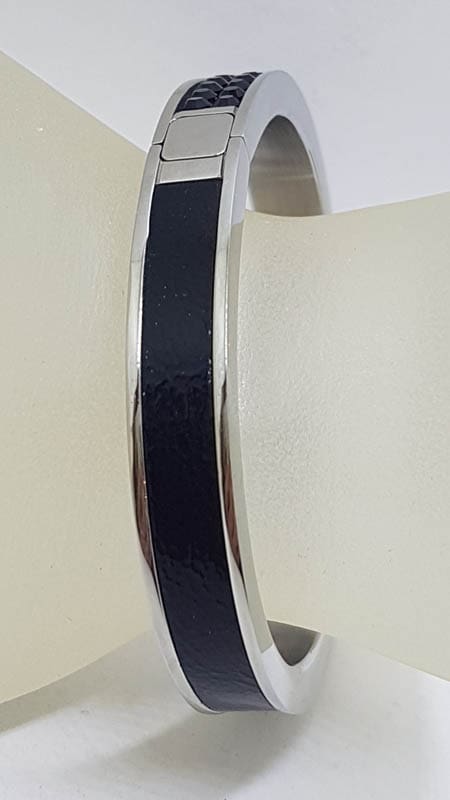 20210716_192811 Plated Swarovski Black Swarovski Crystal Hinged Bangle