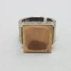 Sterling Silver Rose Tone Large Square Chunky Ring - Israeli Jewellery