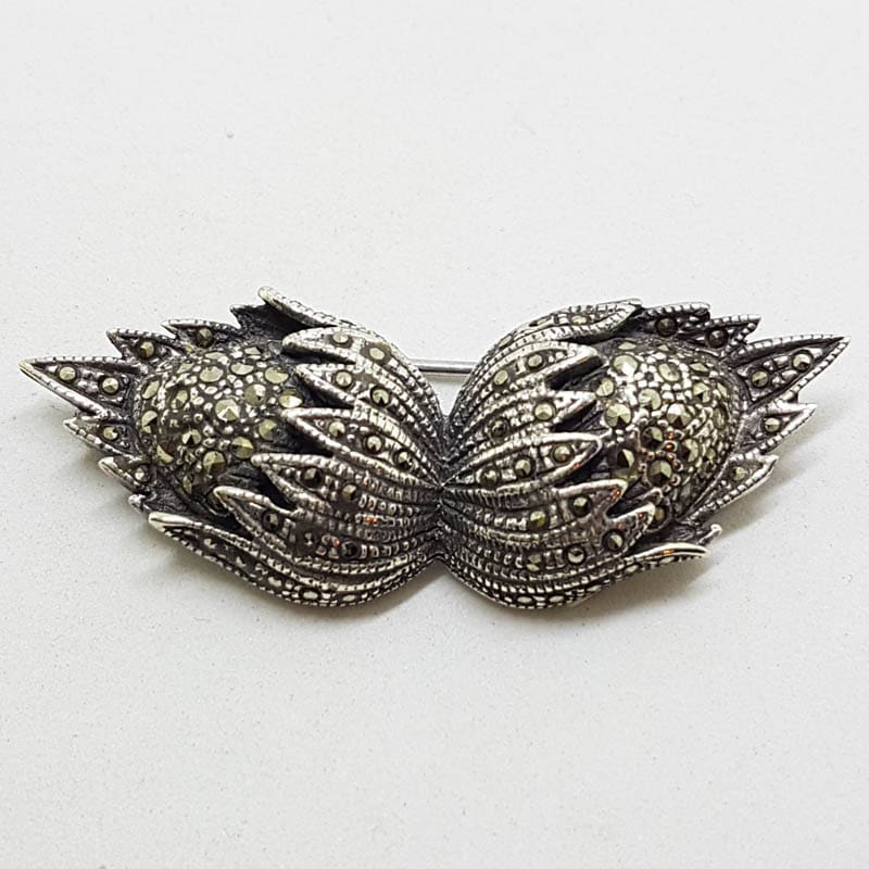 20210720_223248 Sterling Silver Marcasite Large Hazelnuts Brooch