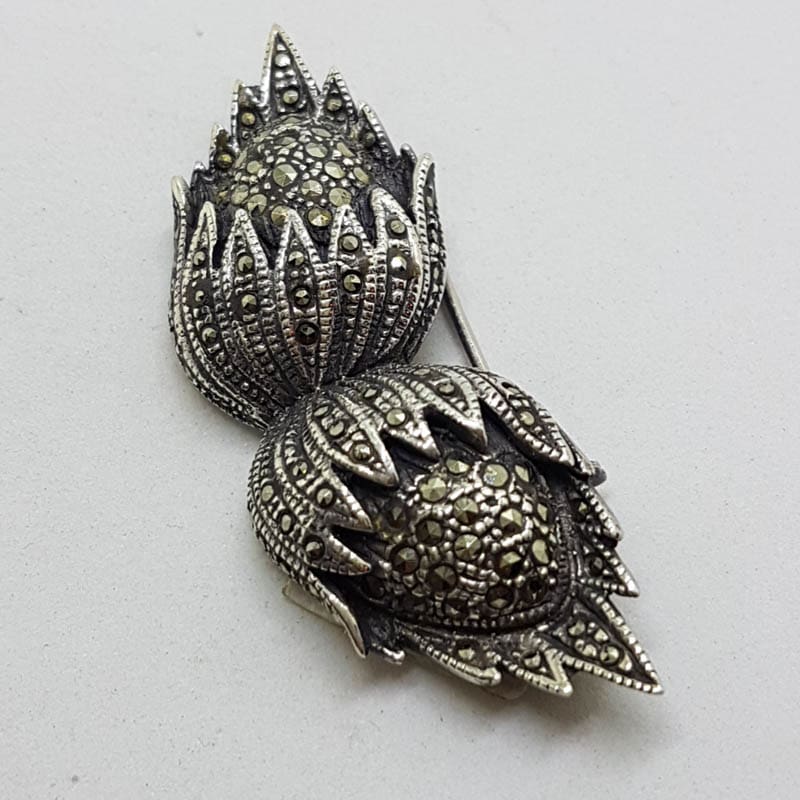 20210720_223305 Sterling Silver Marcasite Large Hazelnuts Brooch