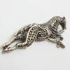 Sterling Silver Marcasite Horse Leaping Brooch