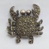 Sterling Silver Marcasite Crab Brooch
