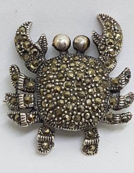 Sterling Silver Marcasite Crab Brooch