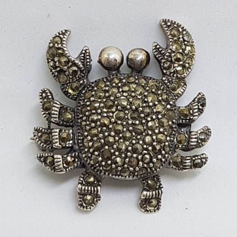 Sterling Silver Marcasite Crab Brooch