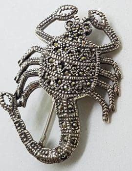 Sterling Silver Marcasite Scorpio Large Brooch
