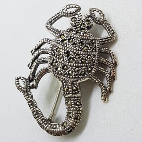 Sterling Silver Marcasite Scorpio Large Brooch