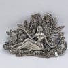 Sterling Silver and Marcasite Brooch - Ornate Nouveau Style - Lady Sitting