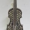 Sterling Silver and Marcasite Brooch / Pendant - Violin - Musical Theme