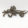 Sterling Silver Vintage Marcasite Brooch – Large Lily Flower Bouquet