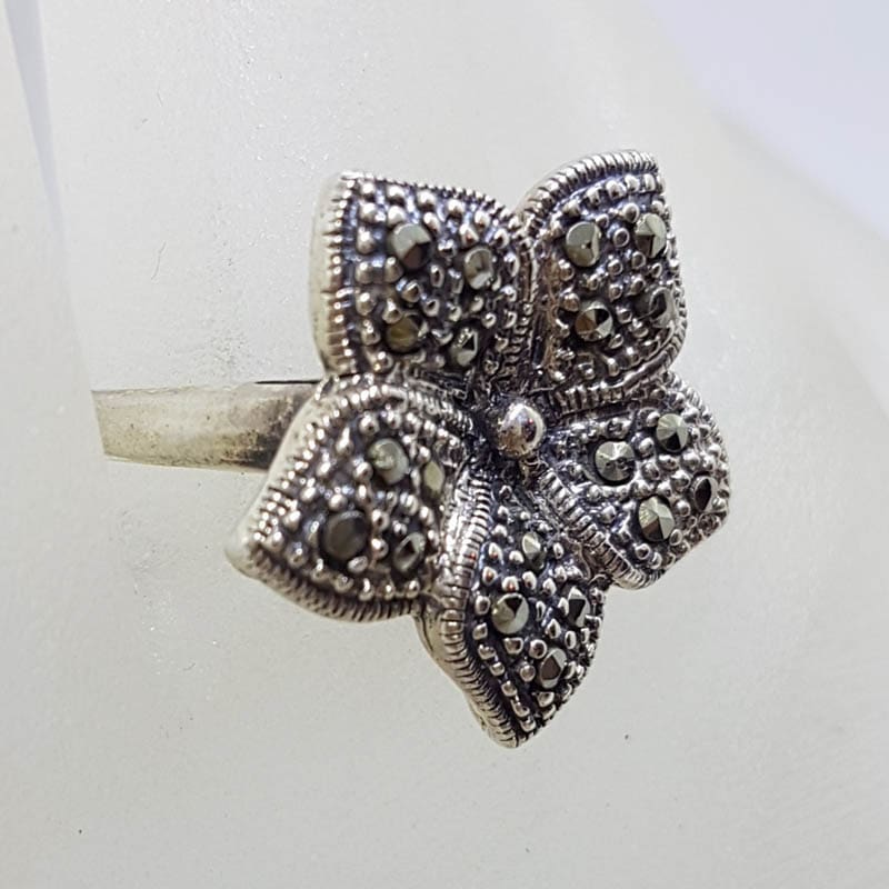 Sterling Silver Marcasite Flower Ring