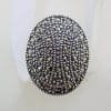 Sterling Silver Marcasite Large Oval Ring