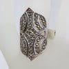Sterling Silver Large Ornate Shape Marcasite Ring