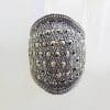 Sterling Silver Very Large and Bulky Domed Marcasite Ring
