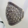Sterling Silver Very Large and Bulky Domed Marcasite Ring