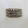 Sterling Silver Wide Square Marcasites Band Ring