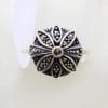 Sterling Silver Marcasite Round Star / Flower Cluster Ring