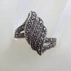 Sterling Silver Marcasite Thick Twist Ring