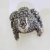Sterling Silver Marcasite Large Frog Ring
