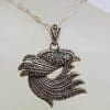Sterling Silver Marcasite Bird Pendant on Sterling Silver Chain