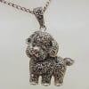 Sterling Silver Marcasite Dog Pendant on Sterling Silver Chain