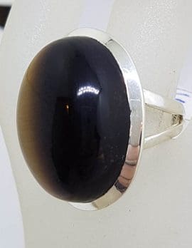 Sterling Silver Oval Tiger Eye Ring