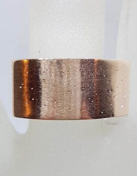 Sterling Silver and Rose Plated Rectangular Band Ring