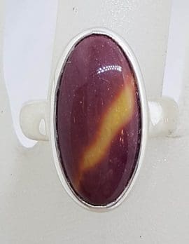 Sterling Silver Large Oval Mookaite Ring