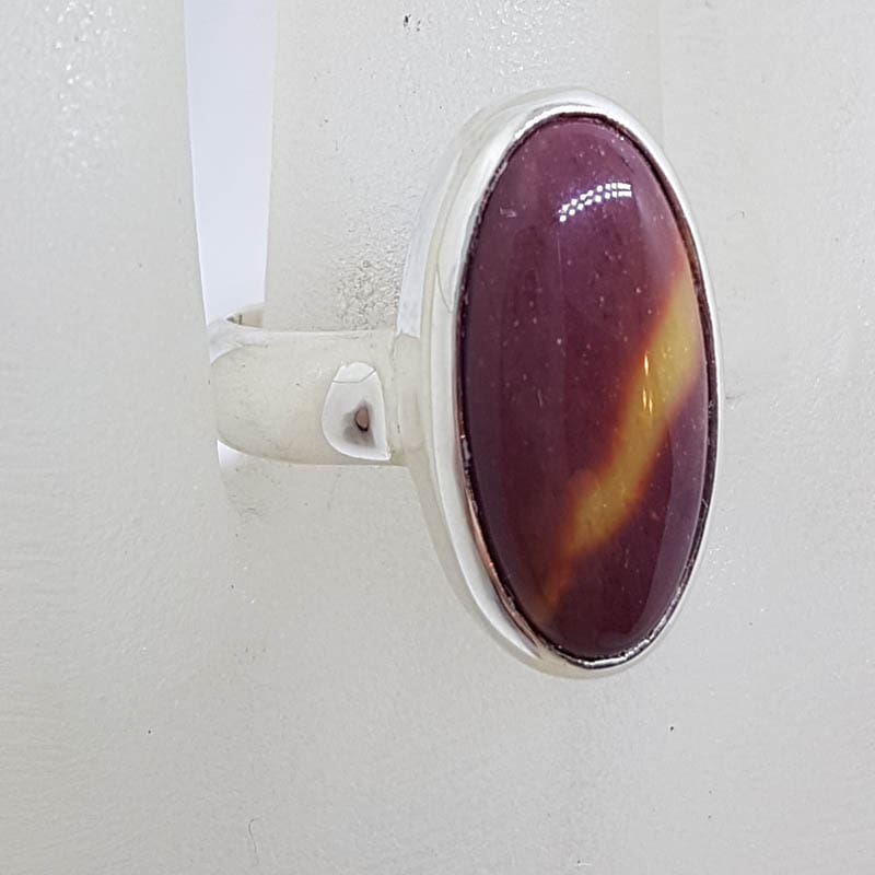 20210728_233610 Sterling Silver Large Oval Mookaite Ring