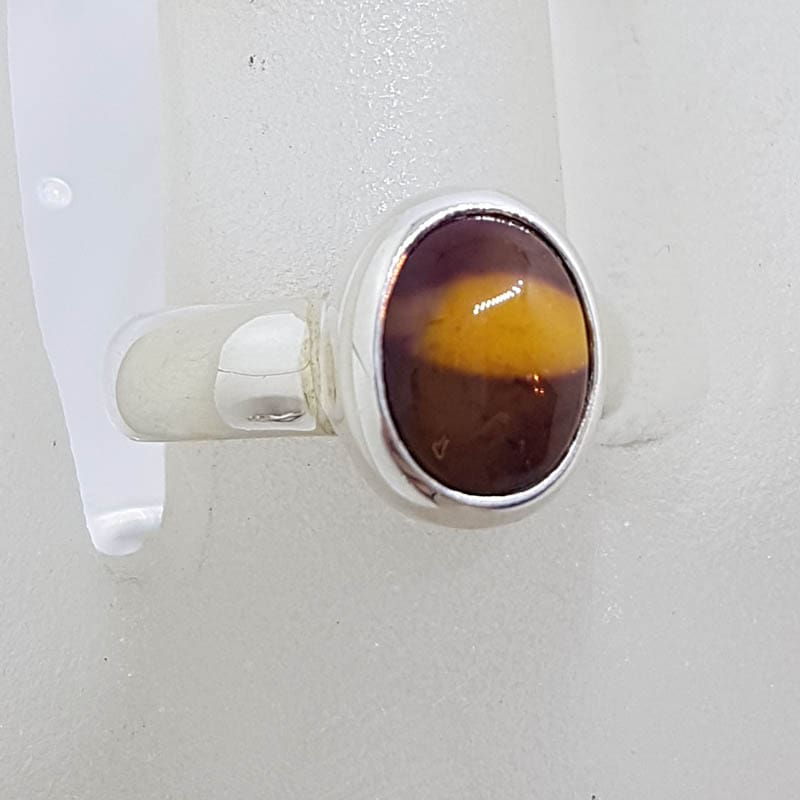 Sterling Silver Oval Bezel Set Mookaite Ring