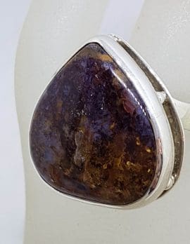 Sterling Silver Large Teardrop / Pear Shape Pietersite Ring