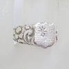 Sterling Silver Cubic Zirconia Ornate Vintage Signet Ring - Gents Ring / Ladies Ring