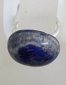 Sterling Silver Large Oval Lapis Lazuli Ring