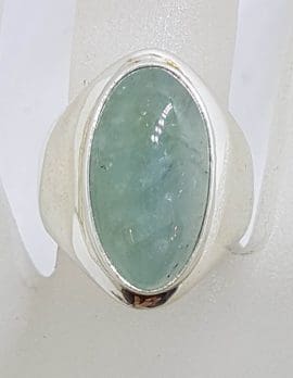 Sterling Silver Large Oval Beryl Ring