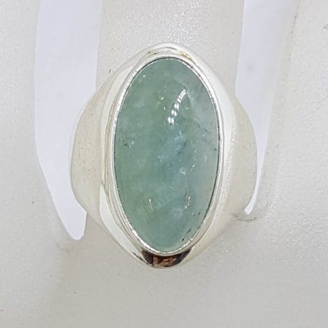Sterling Silver Large Oval Beryl Ring