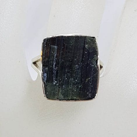 Sterling Silver Square Black Tourmaline Ring