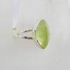 Sterling Silver Marquis Shape Faceted Prehnite Ring