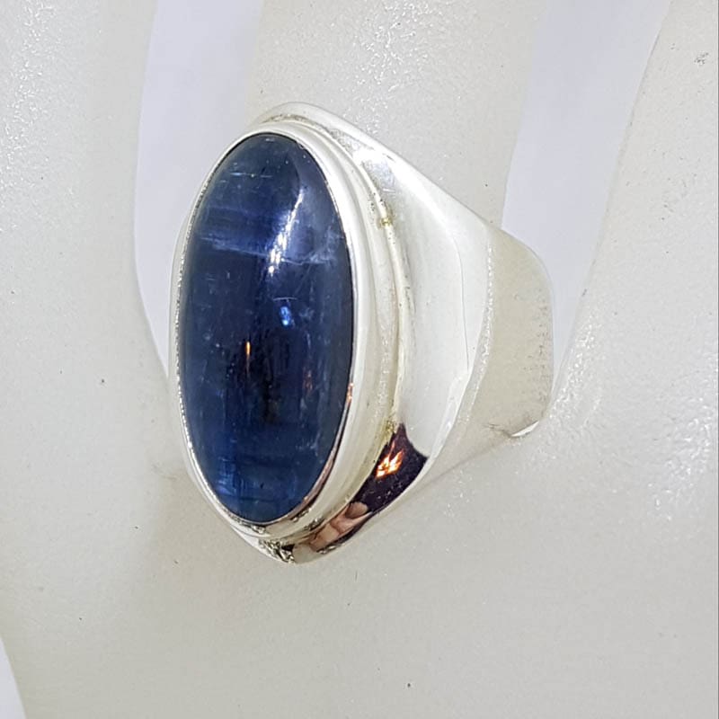 20210729_203856 Sterling Silver Oval Cabochon Cut Abatite Wide Ring