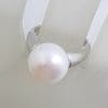 Sterling Silver Round White Pearl Ring