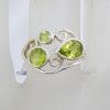 Sterling Silver Peridot Ornate Cluster Ring