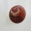 Sterling Silver Large Round Red Jasper Ring