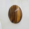 Sterling Silver Very Large Oval Tiger Eye Ring